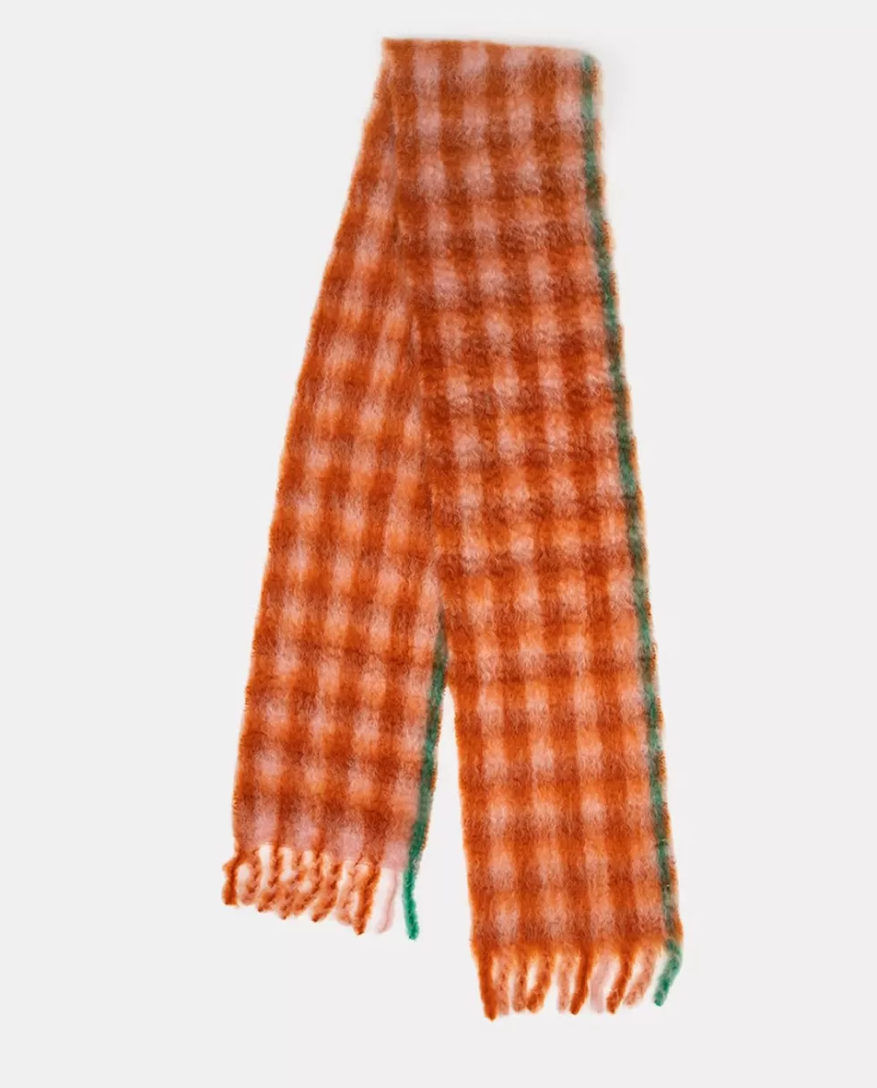 Sale Rue Blanche Glasgow Mohair Scarf 22H-Lovat & Green